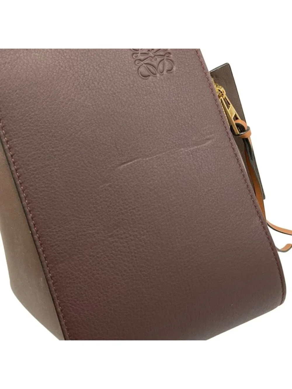 Loewe Handbag Hammock Bag Small Dark Brown Bordeaux Tricolor Leather